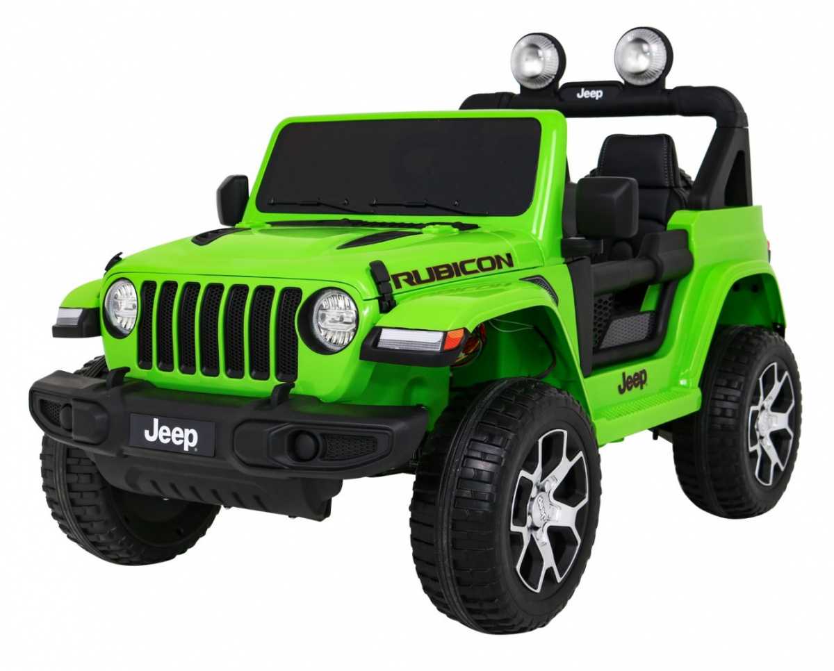 Dvivietis elektromobilis Jeep Wrangler Rubicon, žalias
