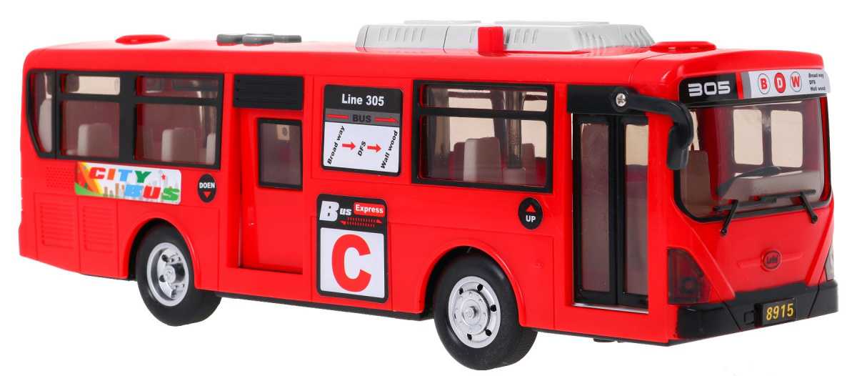 Žaislinis mokyklinis autobusas Gimbus, raudonas