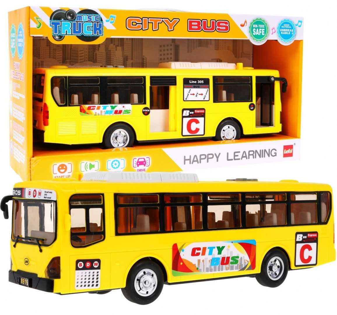 Žaislinis mokyklinis autobusas Gimbus, geltonas