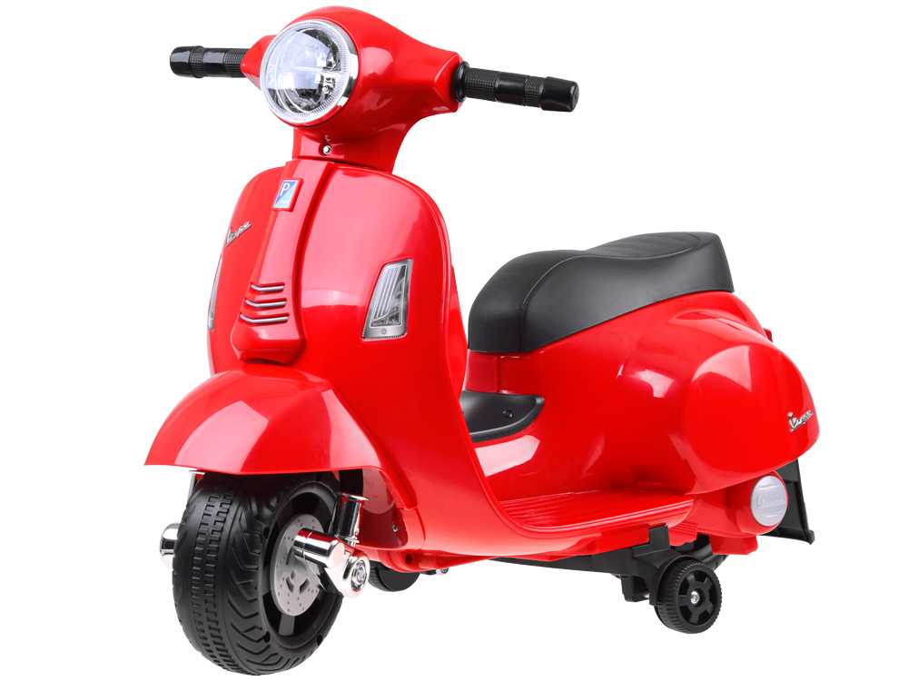 Vaikiškas elektrinis motociklas - Vespa, raudonas