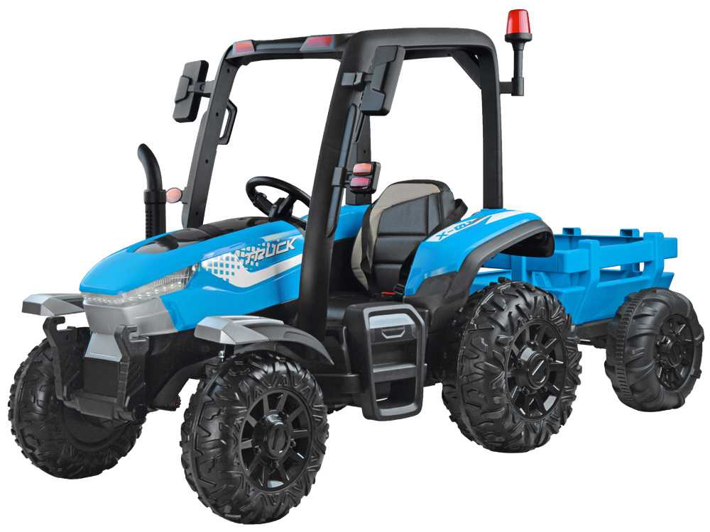 Elektrinis traktorius 4x4, mėlynas