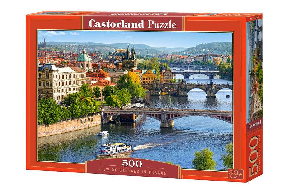 Dėlionė Castorland View of Bridges in Prague, 500 dalių