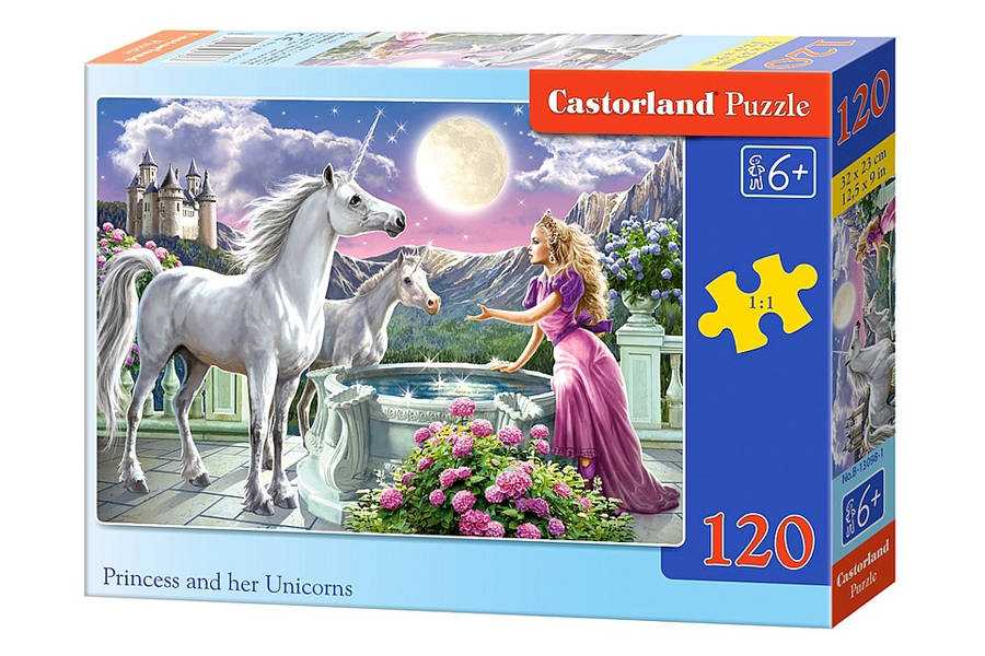 Dėlionė Castorland Princess and her Unicorns, 120 dalių