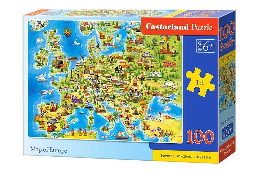 Dėlionė Castorland Map of Europe, 100 dalių 