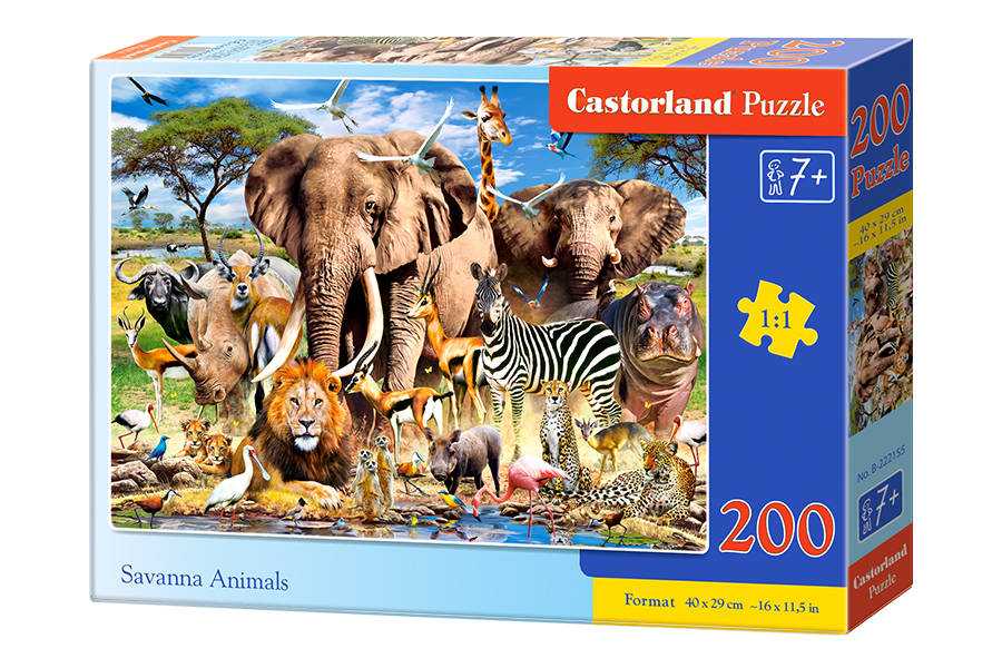 Dėlionė Castorland Savanna Animals, 200 dalių