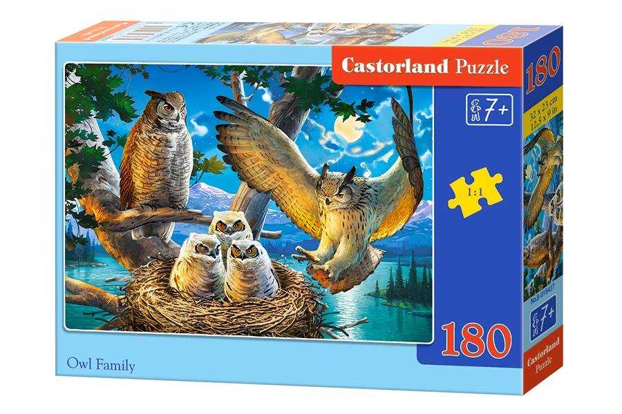 Dėlionė Castorland Owl Family, 180 dalių