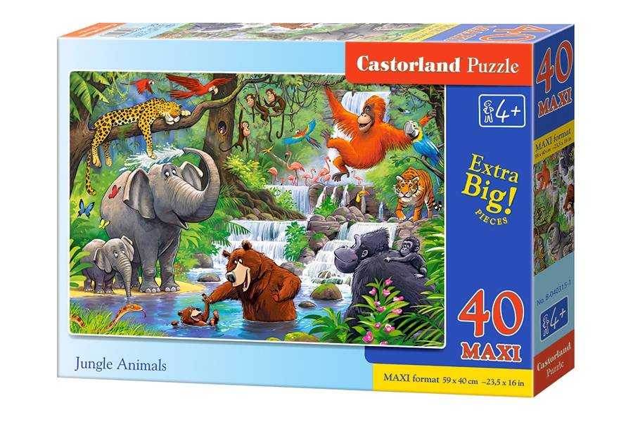 Dėlionė Castorland Jungle Animals, 40 dalių