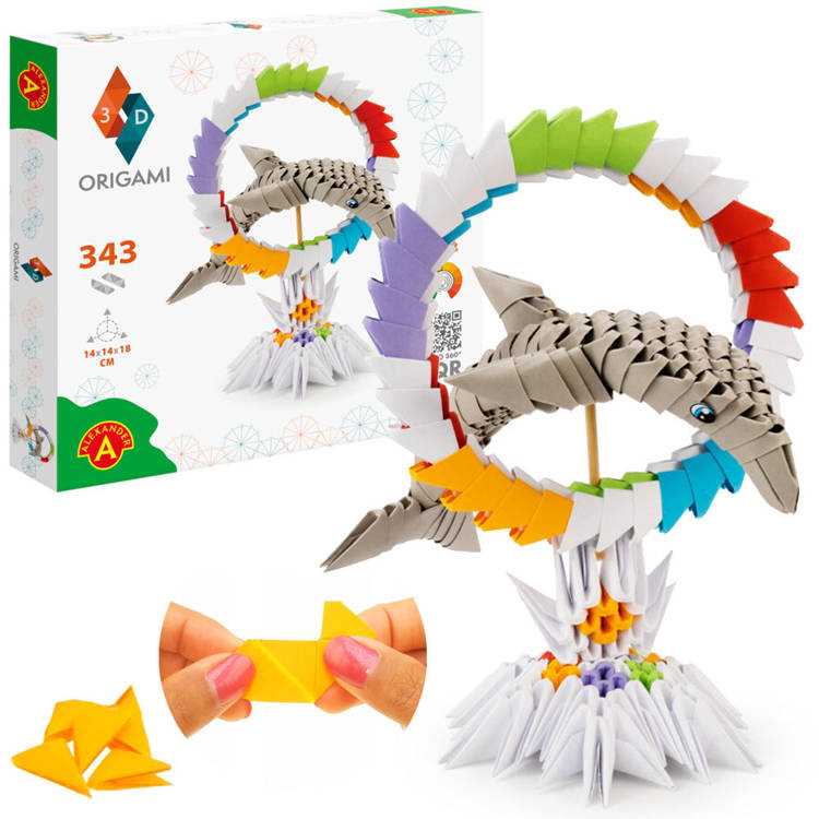 3D origami kūrybinis rinkinys, delfinas