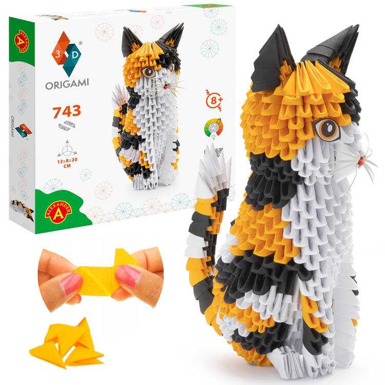 Kūrybinis rinkinys - Origami 3D katinas