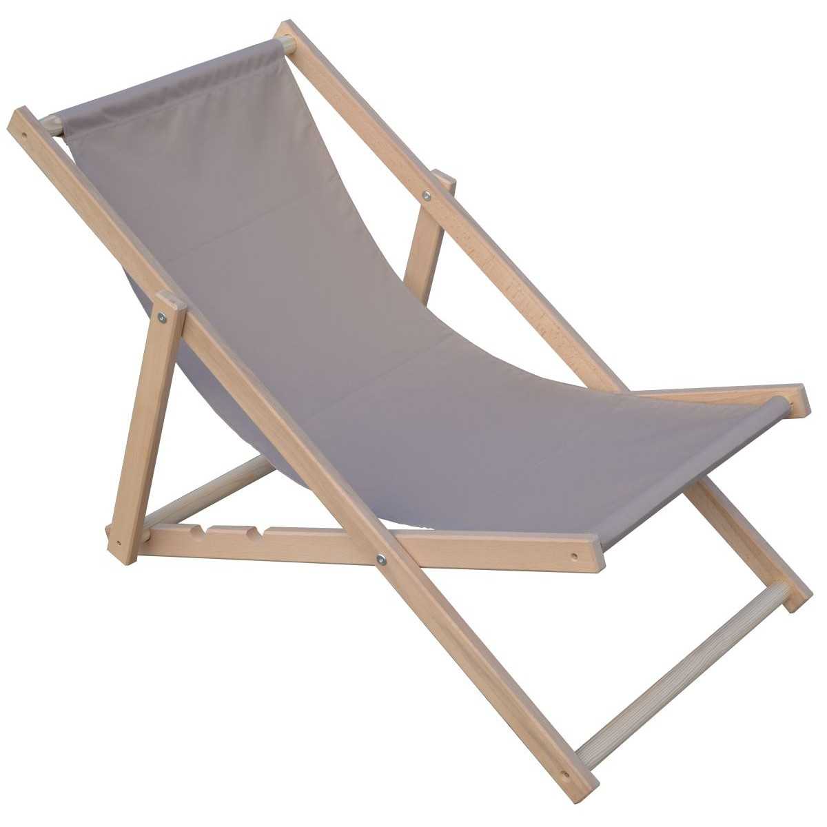 Sulankstoma medinė paplūdimio kėdė, pilka