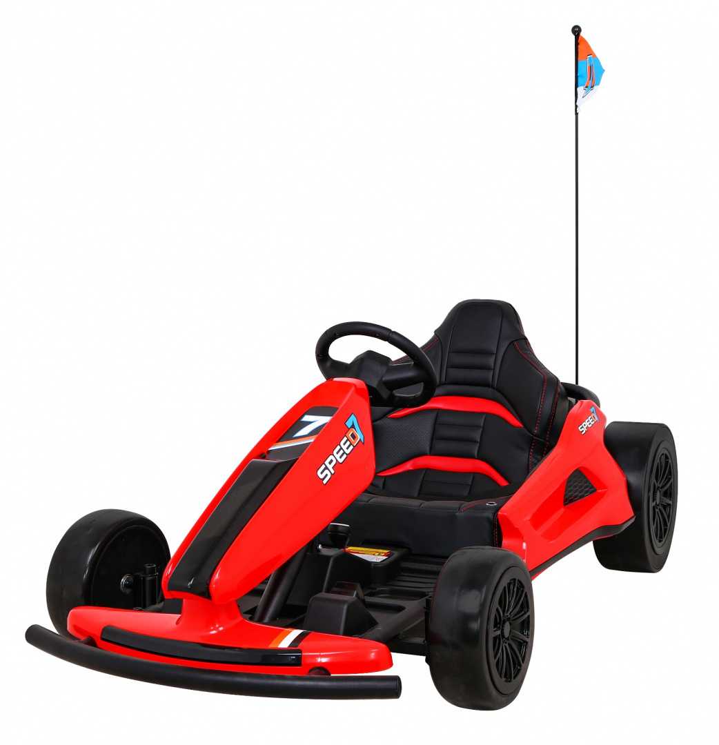 Vaikiškas vienvietis elektrinis kartingas Speed 7 Drift King, raudonas 