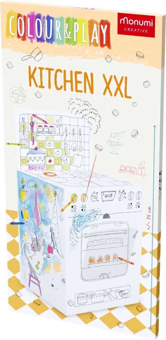 3D virtuvės spalvinimo knygelė vaikams