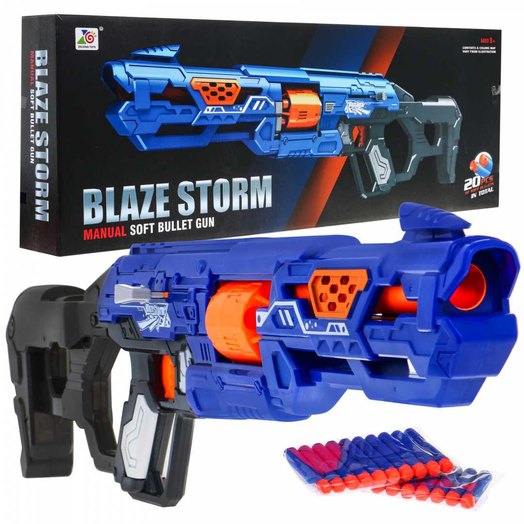Vaikiškas šautuvas Blaze Storm su 20 šovinių, mėlynas