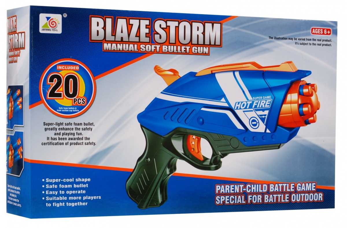 Blaze Storm šautuvas su šoviniais, mėlynas