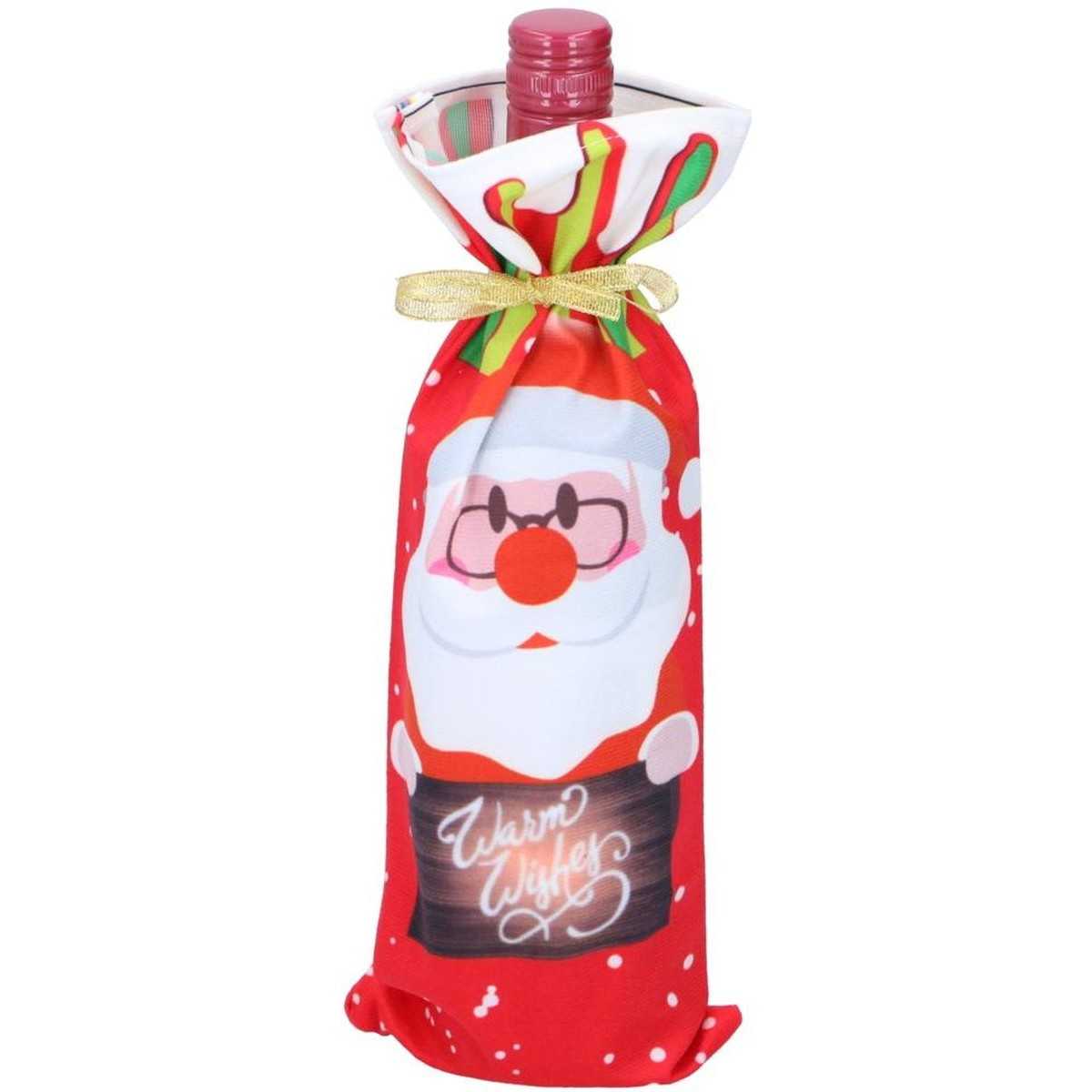 Kalėdinis krepšys buteliui - Kalėdų senis