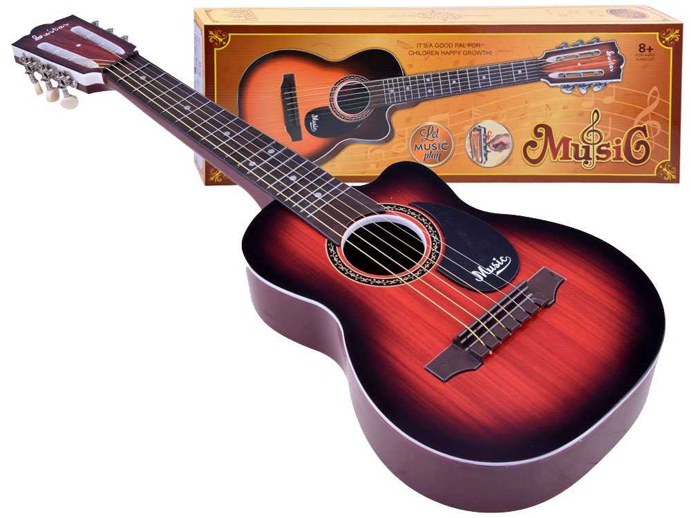 Šešių stygų vaikiška gitara, raudona