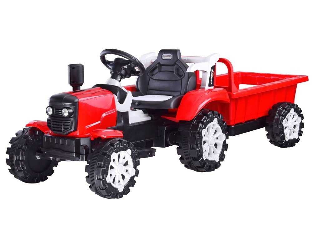 Elektrinis traktorius, raudonas