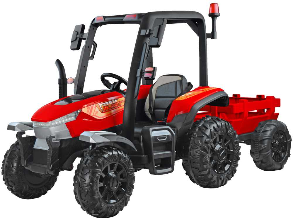 Elektrinis traktorius 4x4, raudonas
