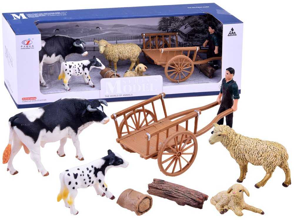 Gyvūnų ūkis su karvėmis ir avimis