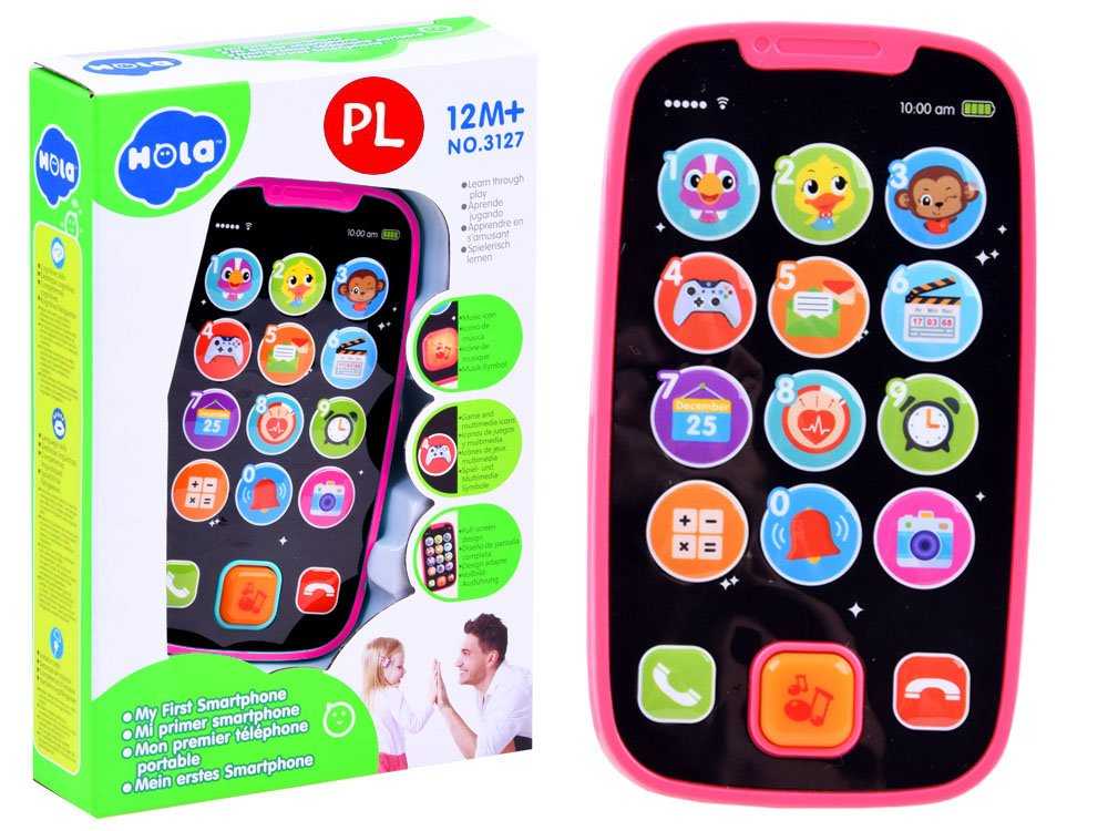 Vaikiškas interaktyvus telefonas, rožinės spalvos