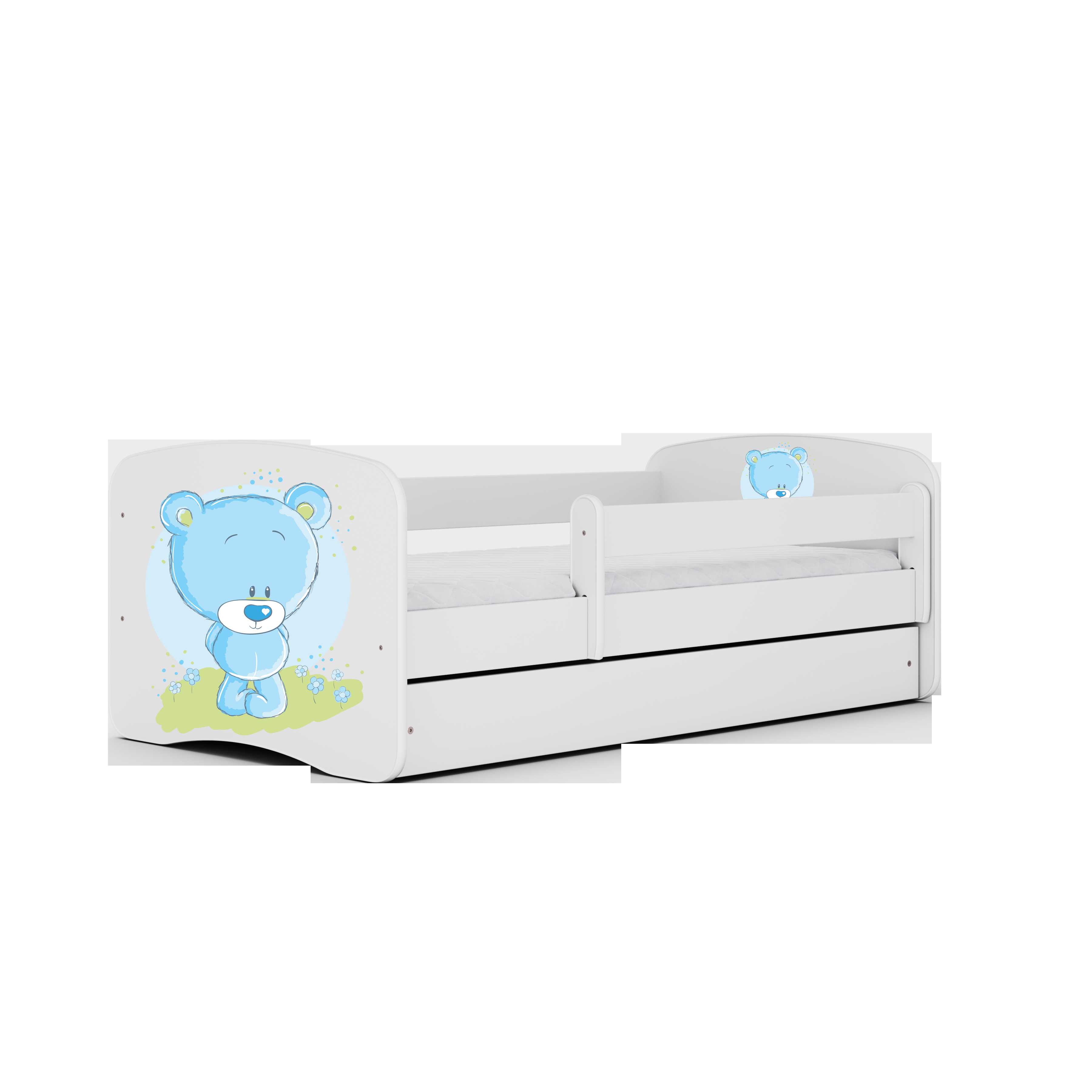 Lova Babydreams - Meškiukas, balta, 160x80, su stalčiumi