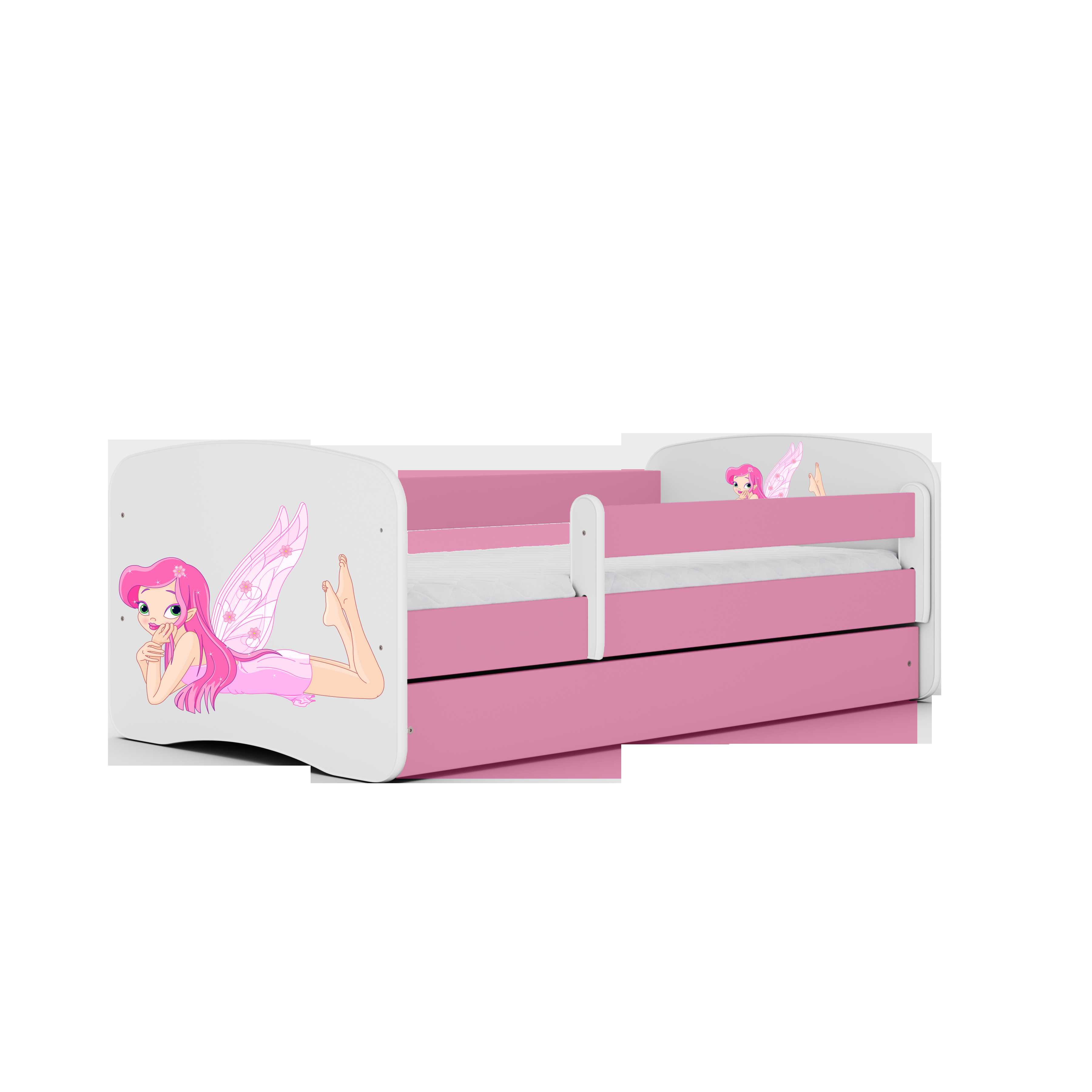 Lova Babydreams - Fėja, rožinė, 140x70, su stalčiumi