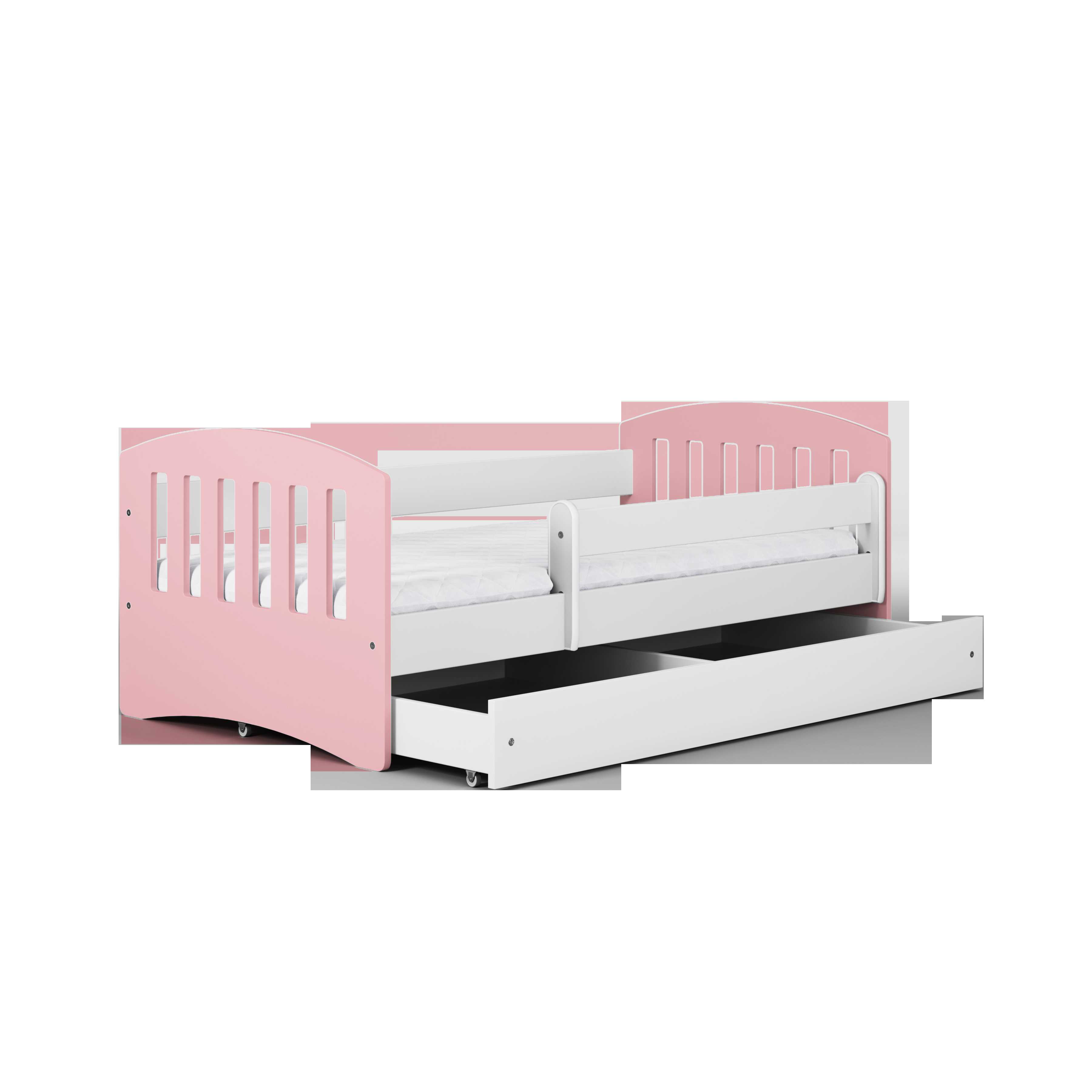 Lova - Klasikinė, rožinė, 140x80, su stalčiumi