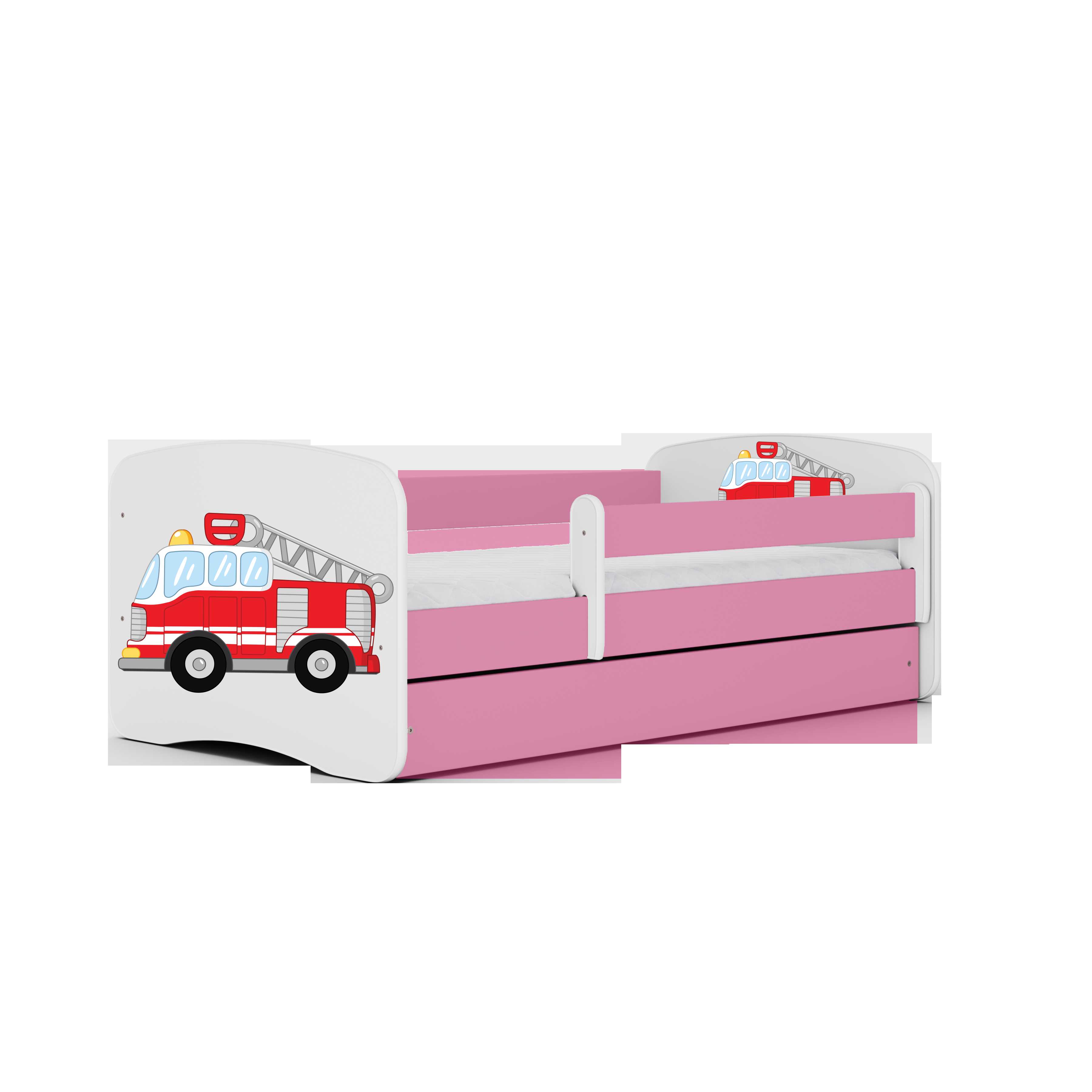 Lova Babydreams - Gaisrinė, rožinė, 160x80, su stalčiumi