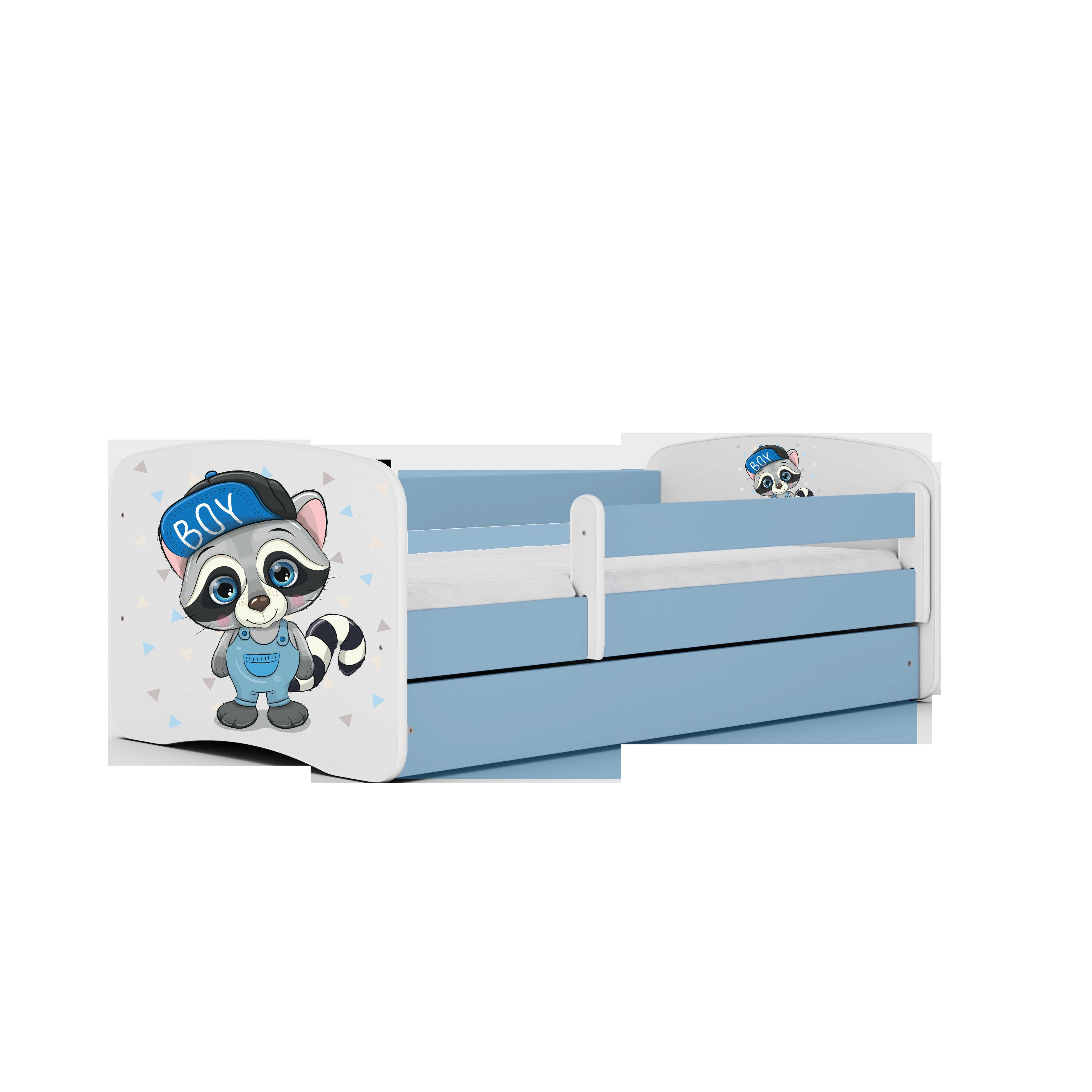Lova Babydreams - Meškėnas, mėlyna, 140x70, su stalčiumi