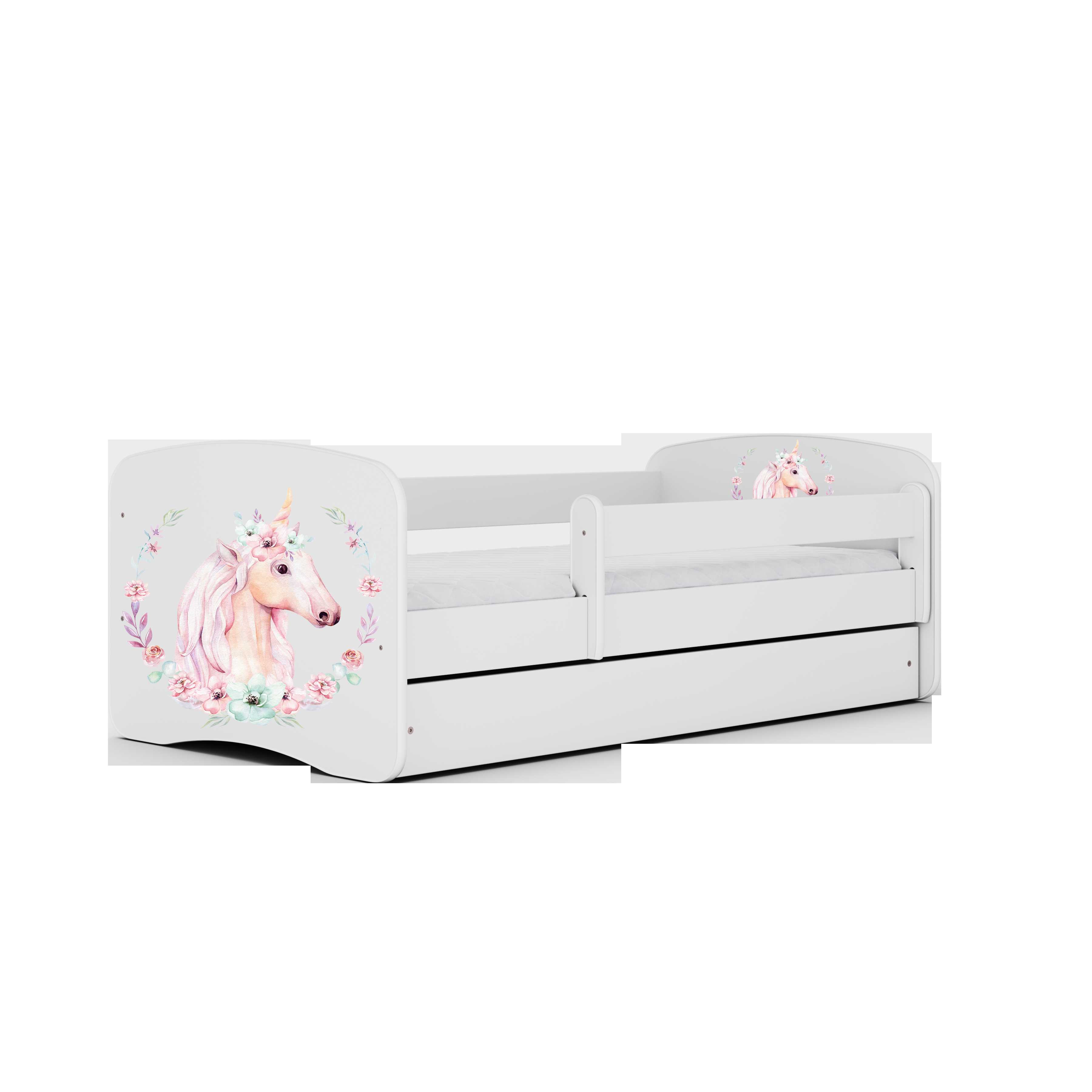 Lova Babydreams - Vienaragis, balta, 160x80, su stalčiumi