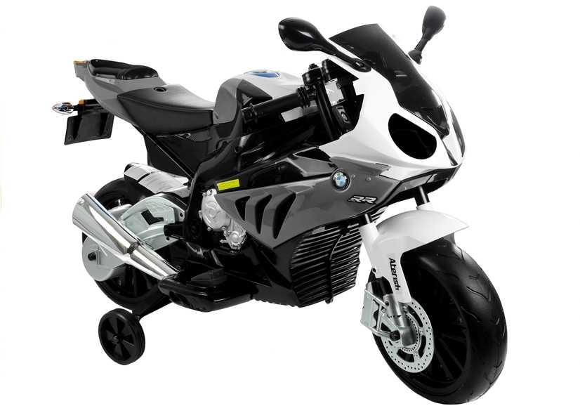 Vaikiškas elektrinis motociklas BMW S1000RR, sidabrinis