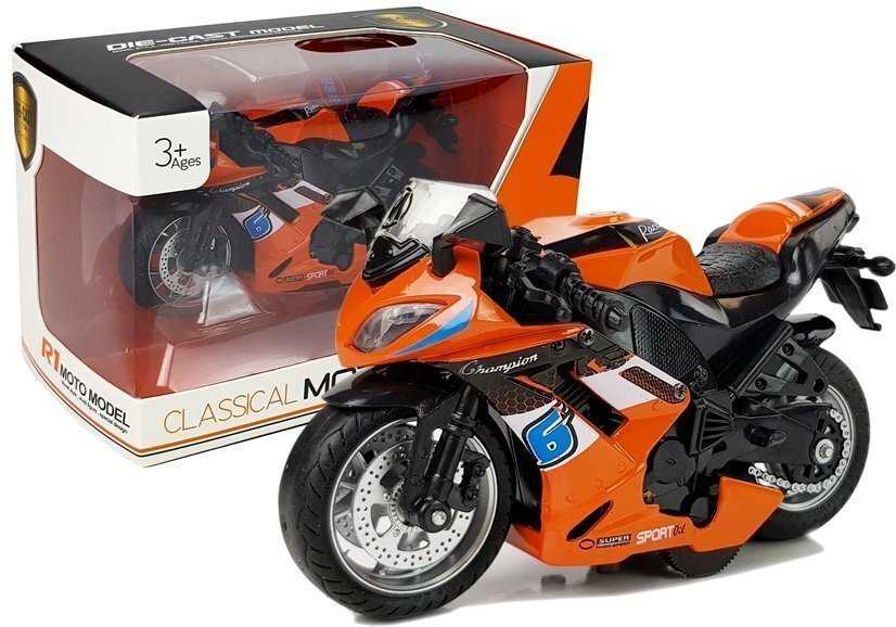Žaislinis motociklas Classic Motto, oranžinis
