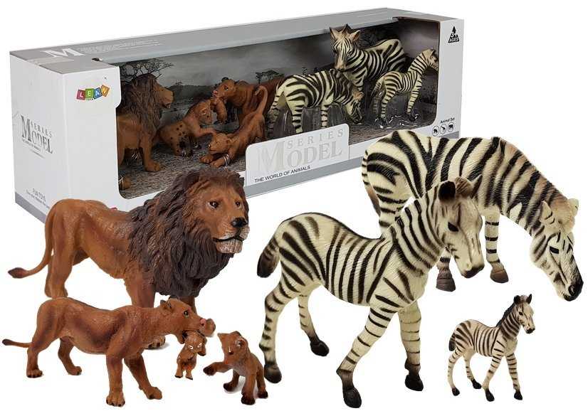 Figūrėlių rinkinys „Safari Animals - liūtai ir zebrai“ 