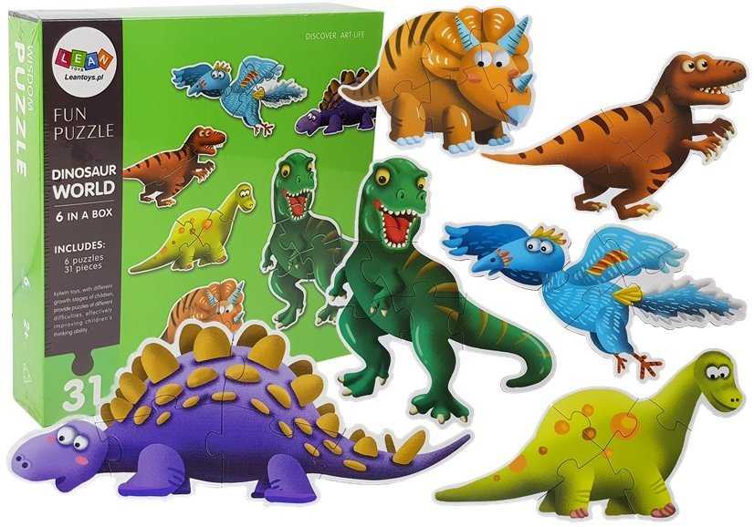 Dėlionė Dinozaurų pasaulis, 6 gyvūnai