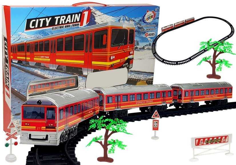 Žaislinis traukinys su bėgiais City Train, 28 elementai