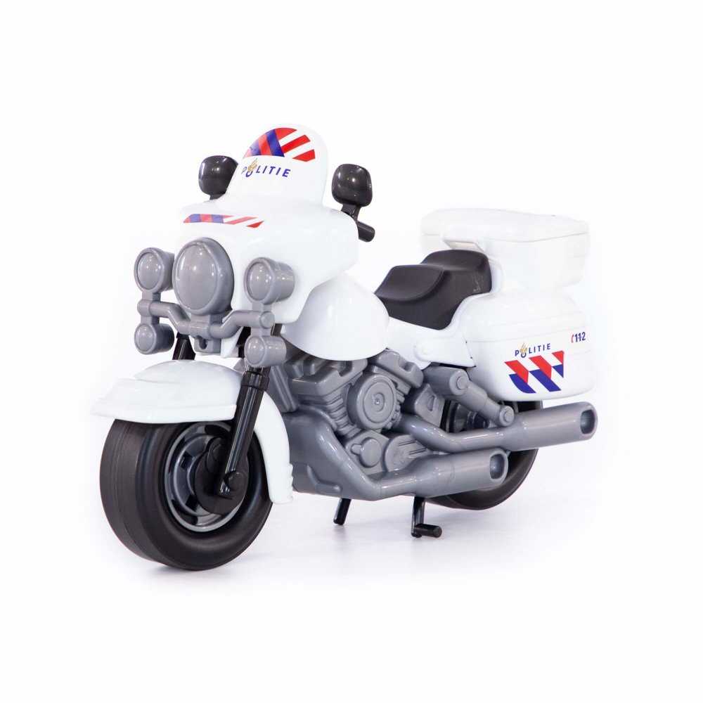 Žaislinis policijos motociklas, baltas