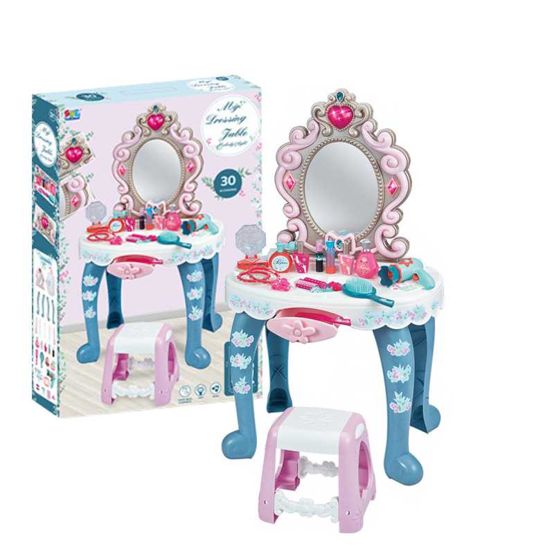 Interaktyvus grožio staliukas su veidrodžiu ir kėdute