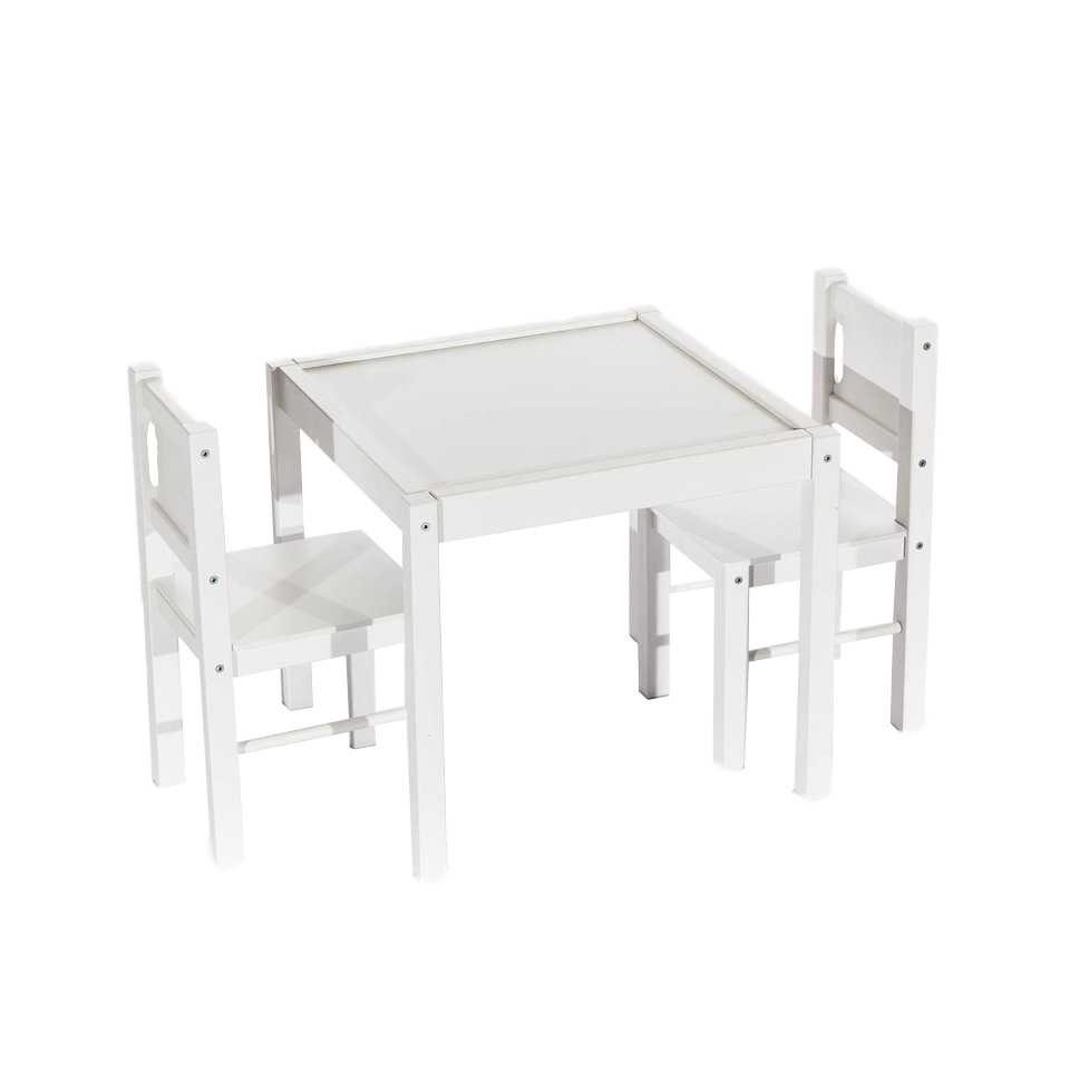 Stalas su kėdutėmis, baltas