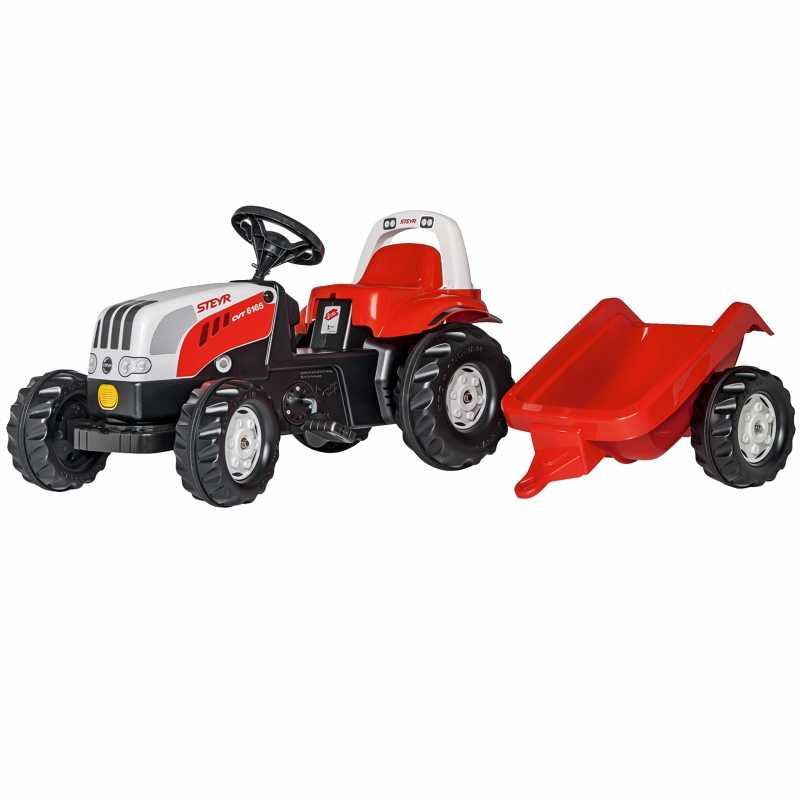 Minamas traktorius Rolly Toys Steyr su priekaba, raudonas