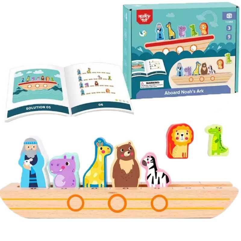 Tooky Toy medinė Nojaus arka su gyvūnais		