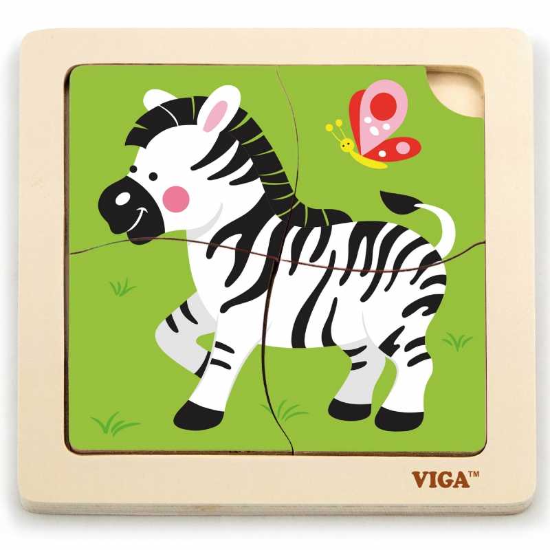 Medinė dėlionė Viga, zebra