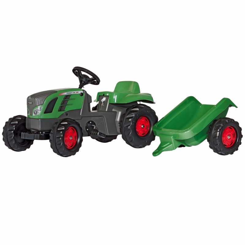 Didelis minamas traktorius su priekaba - Rolly Toys Fendt, žalias			