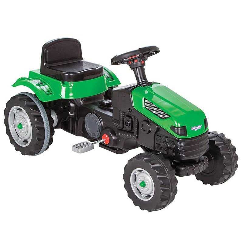 Minamas pedalais traktorius, žalias