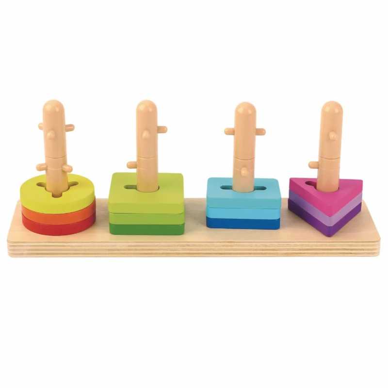 TOOKY TOY žaislų formų rūšiuoklė su spalvotomis kaladėlėmis		