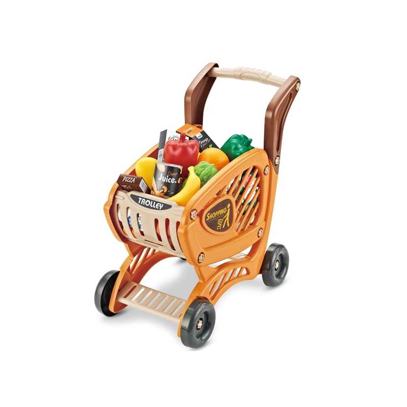 Žaislinis parduotuvės vežimėlis, rudas			