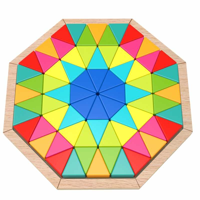 Aštuonkampė medinė dėlionė - mozaika