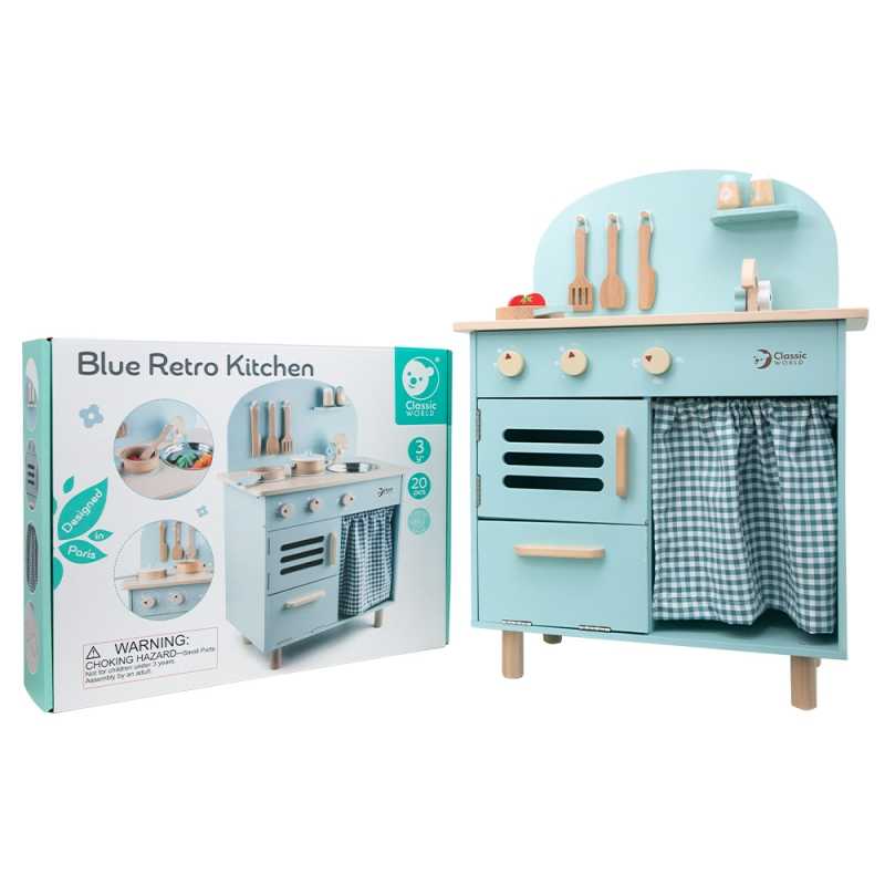 CLASSIC WORLD medinė virtuvė, mėlyna