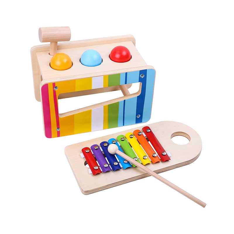 Medinis spalvingas ksilofonas - Tooky Toy				