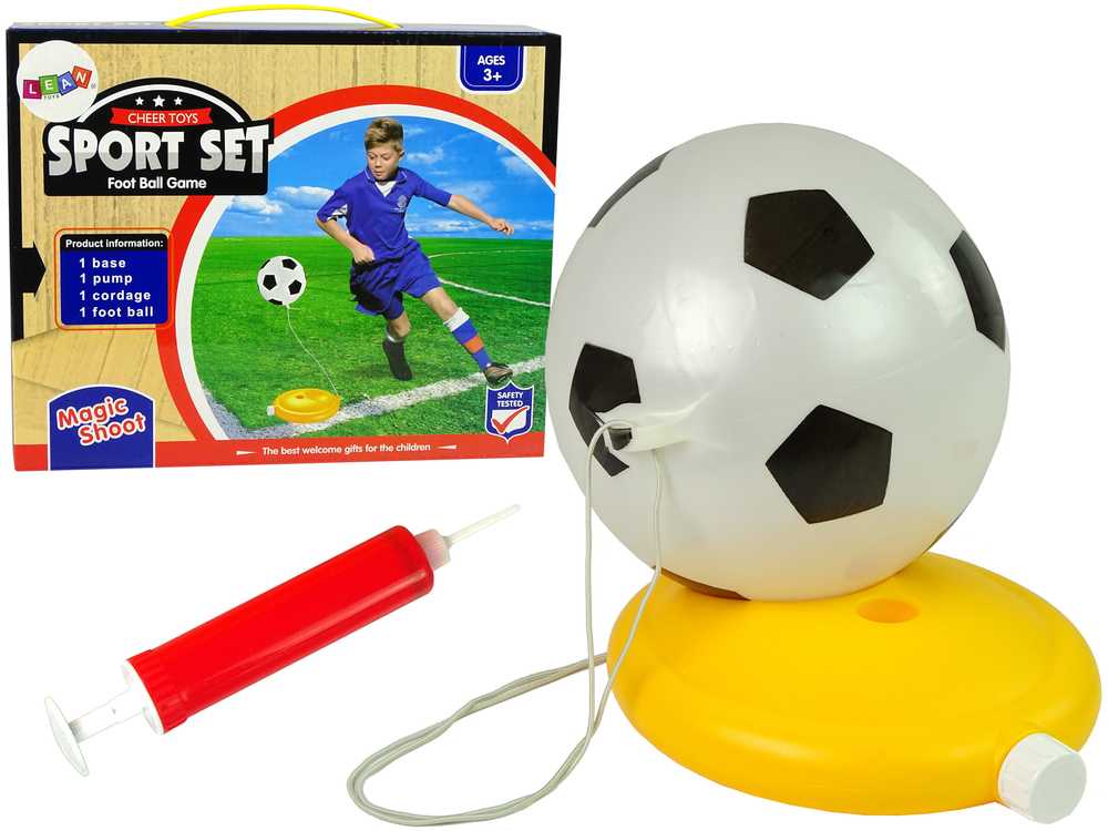 Futbolo kamuolys su priedais