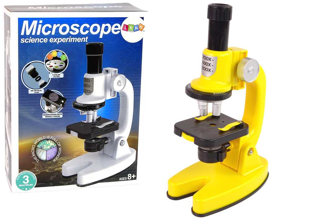 Žaislinis mikroskopas vaikams, geltonas